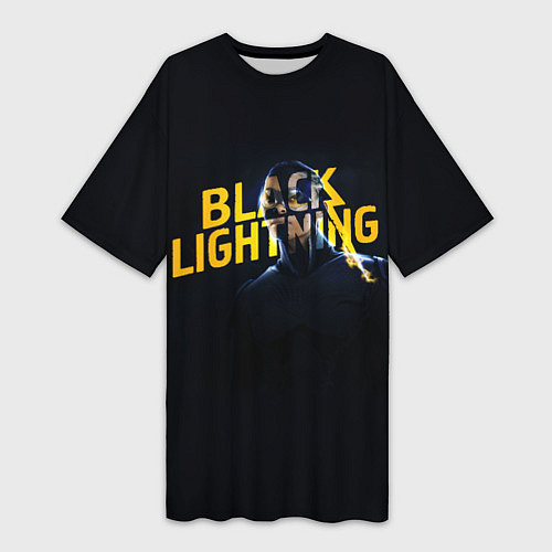 Женская длинная футболка Black Lightning - Thunder / 3D-принт – фото 1