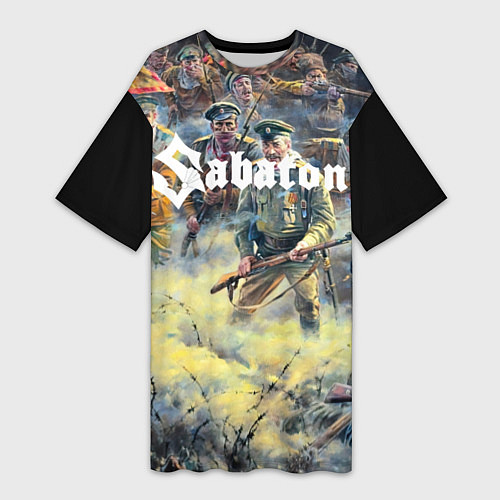 Женская длинная футболка Sabaton / 3D-принт – фото 1