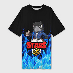 Женская длинная футболка BRAWL STARS:CROW