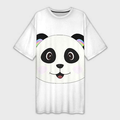 Женская длинная футболка Panda / 3D-принт – фото 1