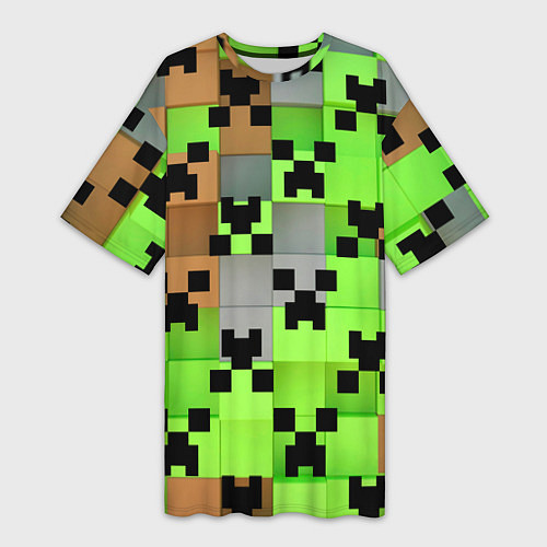 Женская длинная футболка Minecraft / 3D-принт – фото 1