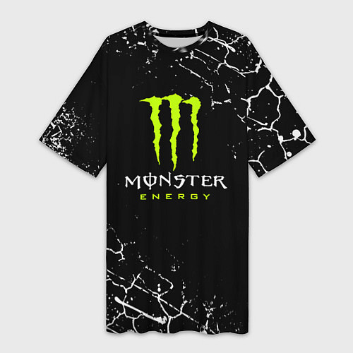 Женская длинная футболка MONSTER ENERGY / 3D-принт – фото 1