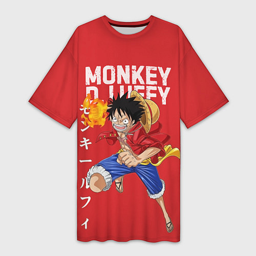 Женская длинная футболка Monkey D Luffy / 3D-принт – фото 1