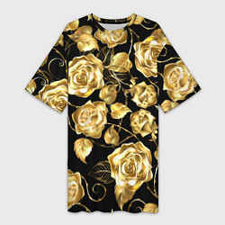Женская длинная футболка Golden Roses