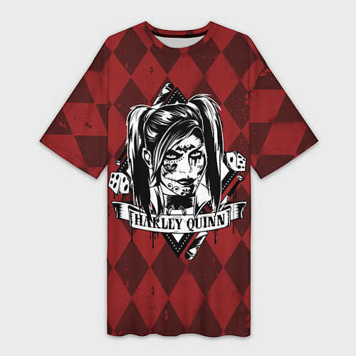 Женская длинная футболка Harley Quinn / 3D-принт – фото 1