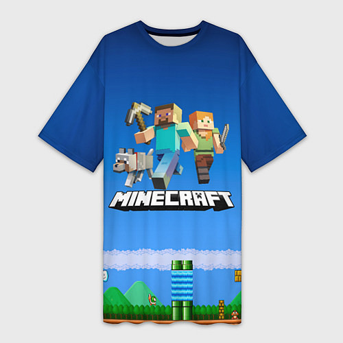Женская длинная футболка Minecraft / 3D-принт – фото 1