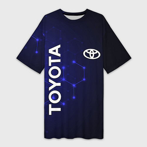 Женская длинная футболка TOYOTA / 3D-принт – фото 1