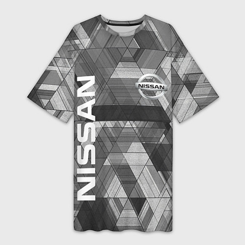 Женская длинная футболка NISSAN / 3D-принт – фото 1