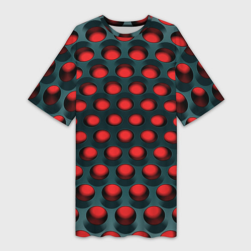 Женская длинная футболка Раскалённый красный 3Д / 3D-принт – фото 1