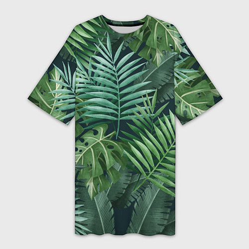 Женская длинная футболка Тропики / 3D-принт – фото 1