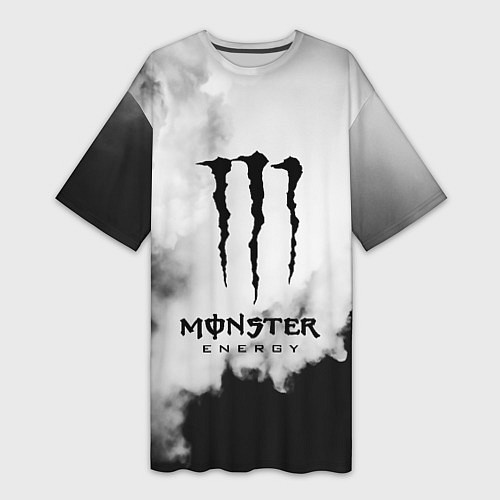 Женская длинная футболка MONSTER ENERGY / 3D-принт – фото 1