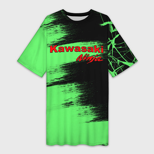 Женская длинная футболка Kawasaki / 3D-принт – фото 1