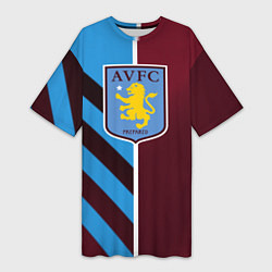 Футболка женская длинная Астон Вилла, цвет: 3D-принт