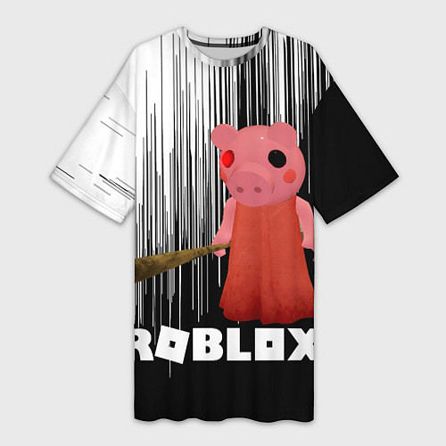 Женская длинная футболка Roblox Piggy / 3D-принт – фото 1