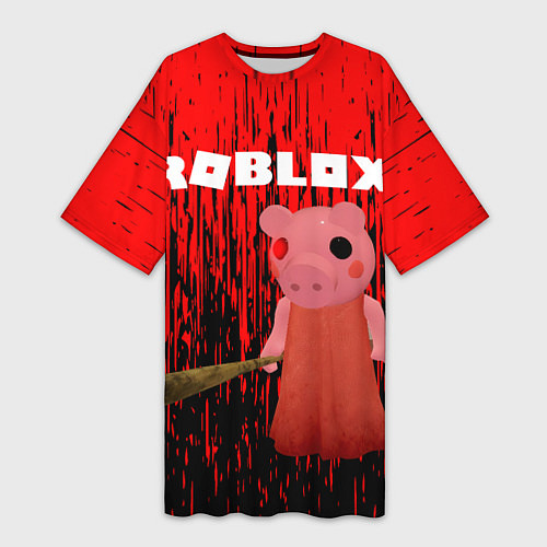 Женская длинная футболка Roblox Piggy / 3D-принт – фото 1