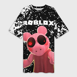 Женская длинная футболка Roblox Piggy