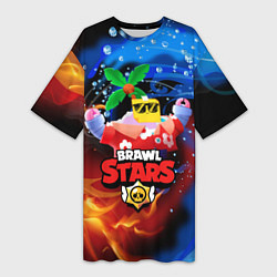 Женская длинная футболка BRAWL STARS SPROUT СПРАУТ