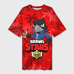 Женская длинная футболка BRAWL STARS CROW ВОРОН