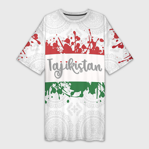Женская длинная футболка Таджикистан / 3D-принт – фото 1