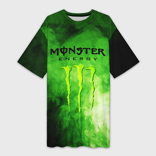 Женская длинная футболка MONSTER ENERGY / 3D-принт – фото 1