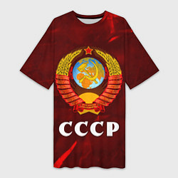 Женская длинная футболка СССР USSR