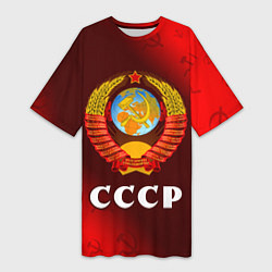 Женская длинная футболка СССР USSR