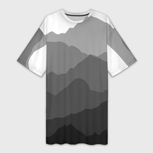 Женская длинная футболка Горы / 3D-принт – фото 1