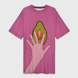 Футболка женская длинная Avocado, цвет: 3D-принт