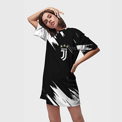 Футболка женская длинная JUVENTUS, цвет: 3D-принт — фото 2