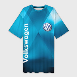 Футболка женская длинная VOLKSWAGEN, цвет: 3D-принт