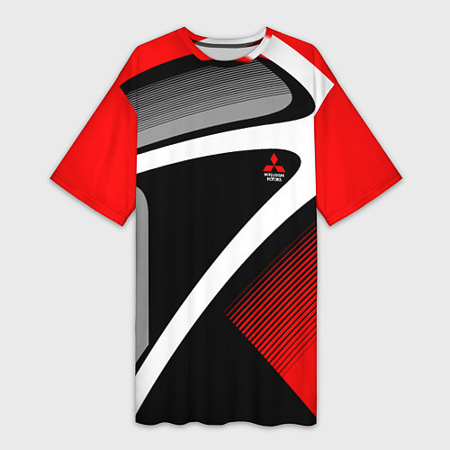 Женская длинная футболка Mitsubishi ФОРМА / 3D-принт – фото 1