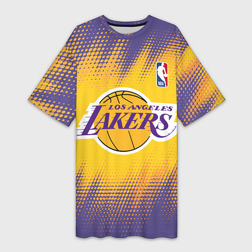 Женская длинная футболка Los Angeles Lakers / 3D-принт – фото 1