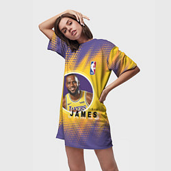 Футболка женская длинная LeBron James, цвет: 3D-принт — фото 2