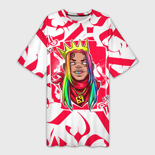 Женская длинная футболка 6ix9ine Tekashi / 3D-принт – фото 1