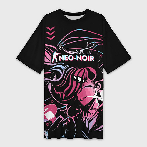Женская длинная футболка Cs:go Neo-Noir cuberpunk Style киберпанк / 3D-принт – фото 1