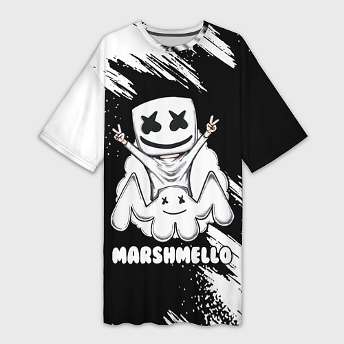 Женская длинная футболка MARSHMELLO / 3D-принт – фото 1