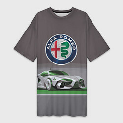 Футболка женская длинная Alfa Romeo motorsport, цвет: 3D-принт
