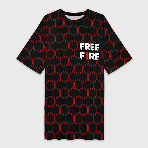 Женская длинная футболка FREE FIRE ФРИ ФАЕР / 3D-принт – фото 1