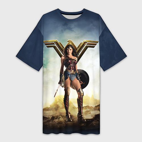Женская длинная футболка Wonder Woman / 3D-принт – фото 1