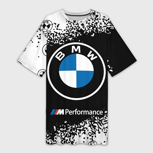 Женская длинная футболка BMW БМВ / 3D-принт – фото 1