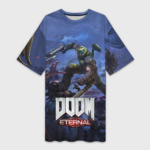 Женская длинная футболка Doom Eternal The Ancient Gods / 3D-принт – фото 1