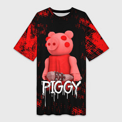 Женская длинная футболка Roblox Piggy