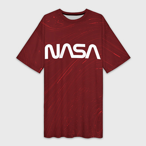 Женская длинная футболка NASA НАСА / 3D-принт – фото 1