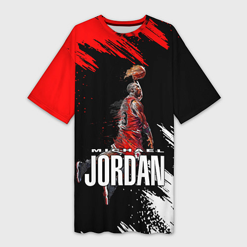 Женская длинная футболка MICHAEL JORDAN / 3D-принт – фото 1