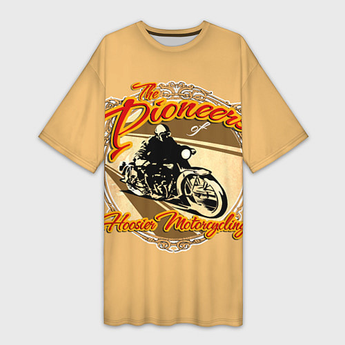 Женская длинная футболка Hoosier Motorcycling / 3D-принт – фото 1
