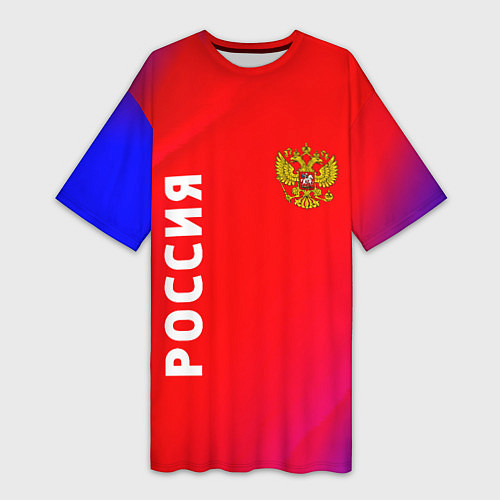 Женская длинная футболка РОССИЯ RUSSIA / 3D-принт – фото 1