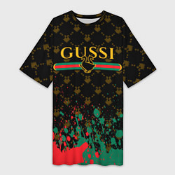 Женская длинная футболка GUSSI ГУСИ