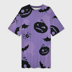 Женская длинная футболка Фиолетовый хэллоуин