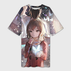 Футболка женская длинная Город в котором меня нет, цвет: 3D-принт