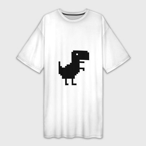 Женская длинная футболка Google динозаврик / 3D-принт – фото 1